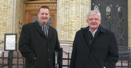 Daglig leder Frank Ivar Andersen (t.h.) og fagkonsulent Øivind Ørnevik la på Stortinget i dag fram et forslag til ny yrkesutdanning for Høyres arbeidsgruppe for videregående utdanning.