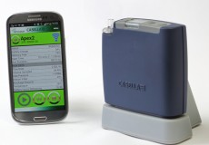 Støvpumpa kan følges med en app på mobiltelefonen.