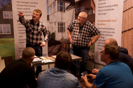 22 leverandører stod for et omfattende faglig program, her representert ved Moelven Wood. (Foto: XL-Bygg)
