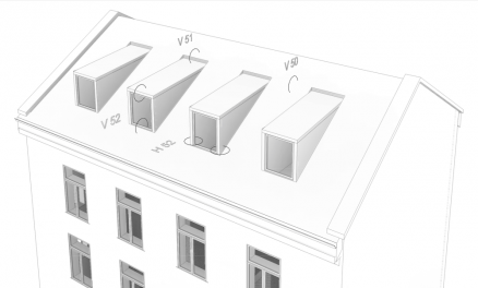 Nye takarker på loftsleilighet. (Illustrasjon: Areal arkitekter)