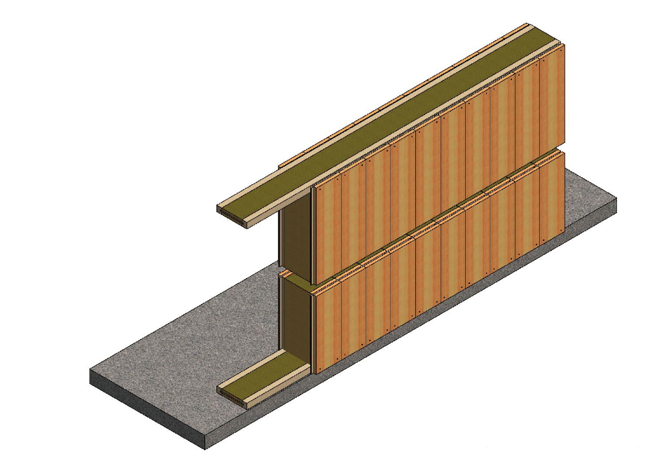 TermoElement er et produkt som erstatter det tradisjonelle reisverket. Det er beregnet for boliger og næringsbygg med høy isolasjonsverdi, og i tillegg tilfredsstiller det kravene til passivhusstandard. Produktet består av laminert treverk som er koblet sammen ved hjelp av treplugger. Isolasjonen er plassert mellom de ytre og indre elementene. (Illustrasjoin: Termowood)